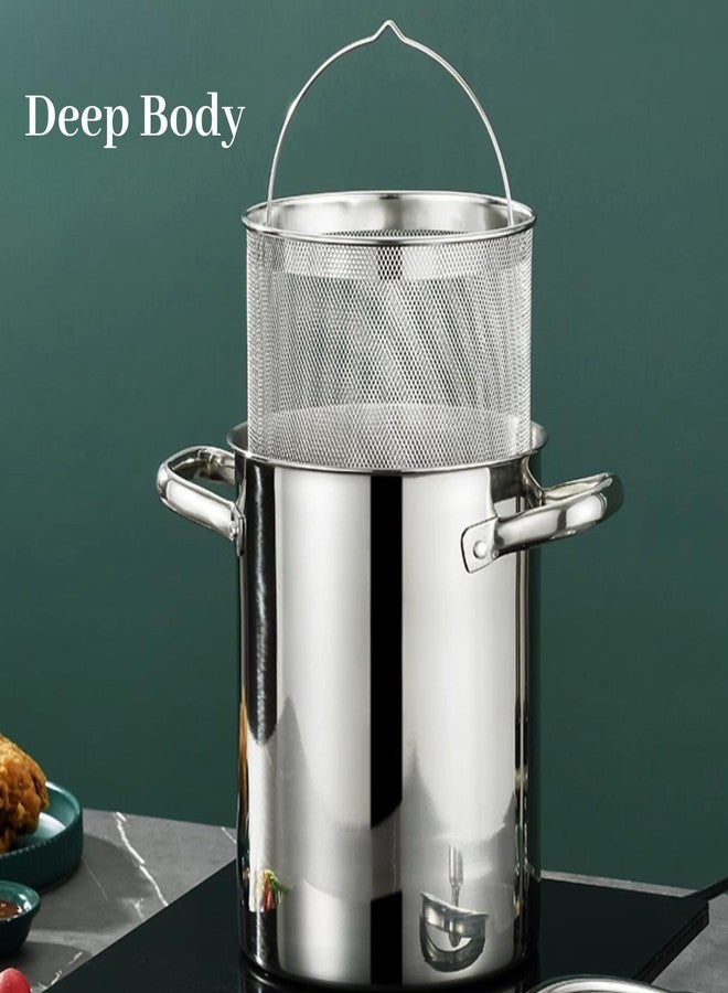 bangminda Asparagus Pot, 4 Quart Pasta Pot with Strainer Basket,Stainless Steel Steamer Cooker for Spaghetti, Boiled Eggs, Shrimp Deep Frying for French Fries - Image 5